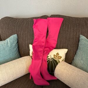 Hot Pink Thigh High Boots! Like new! Size 7.